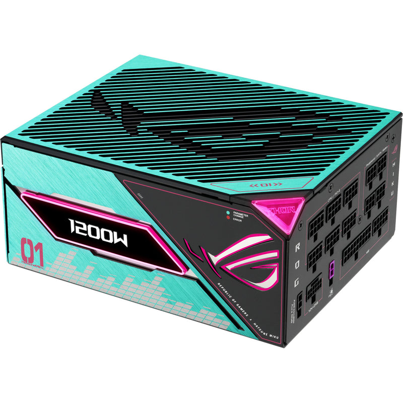 Load image into Gallery viewer, Asus rog thor platinum iii hatsune miku edition modulaire 1200 watt voeding (zwart, 1x 12v-2x6, 4x pcie)
