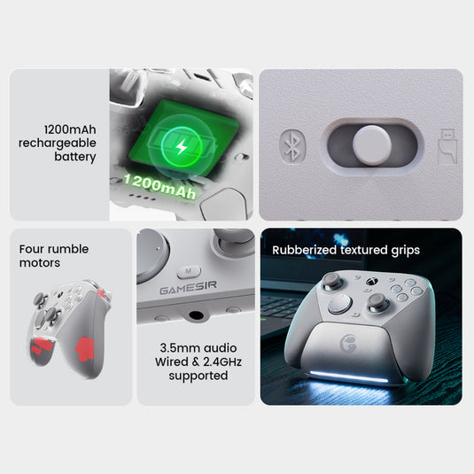 Gamesir g7 pro tri-mode - shadow ember gamepad (zwart donkerrood, xbox series x|s, xbox one, pc, android, steam)