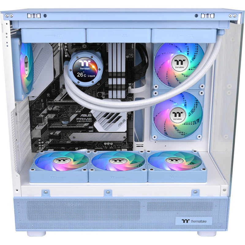 Load image into Gallery viewer, Thermaltake ct120 ex reverse argb sync pc cooling fan hydrangea blue (3-fan pack) case fans (lichtblauw, 3 stuks, 120 x 120 x 25 mm, pwm)
