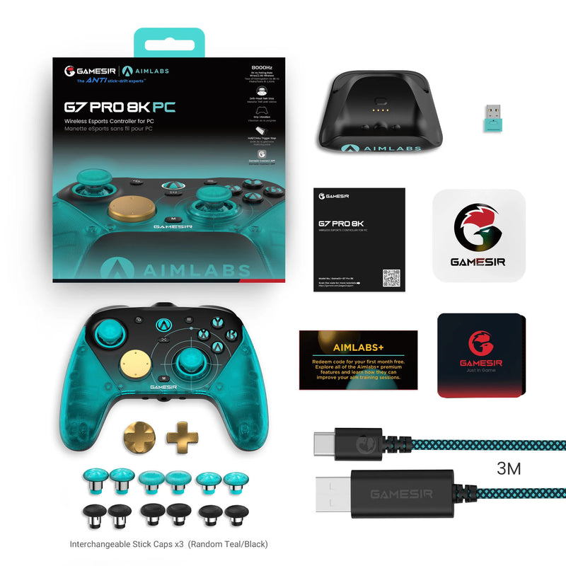 Load image into Gallery viewer, Gamesir g7 pro 8k pc - aimlabs edition gamepad (cyaan zwart)
