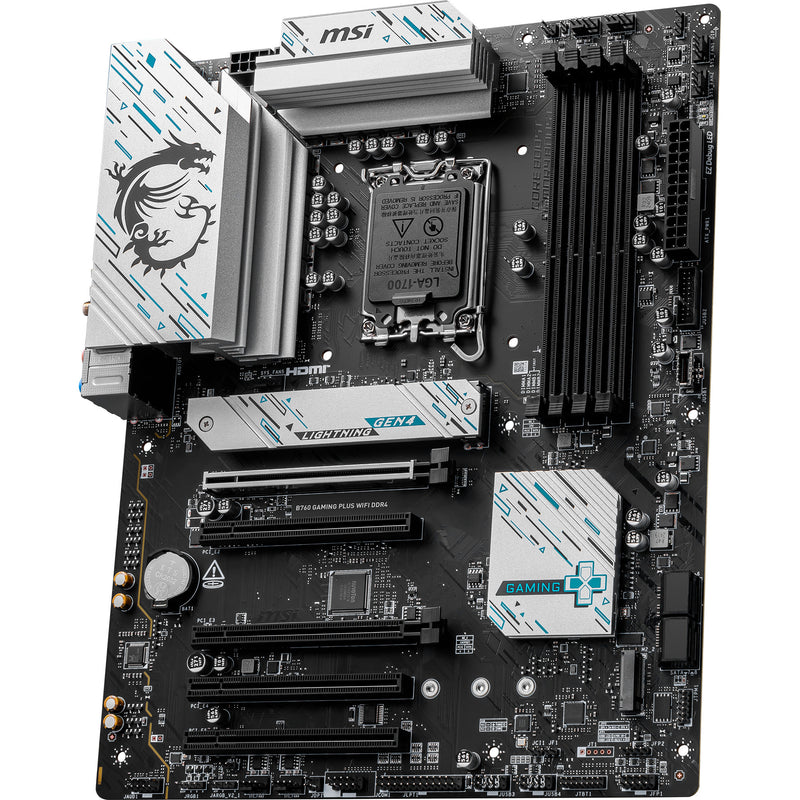 Load image into Gallery viewer, Msi b760 gaming plus wifi ddr4 socket 1700 moederbord (raid, 2.5 gb-lan, wi-fi 6e, bt, sound, atx)
