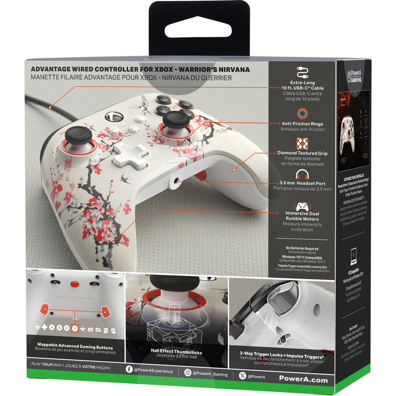 Load image into Gallery viewer, Powera advantage controller met kabel voor de xbox series x|s - warrior's nirvana (magnoliawit, xbox series x|s, xbox one, pc)
