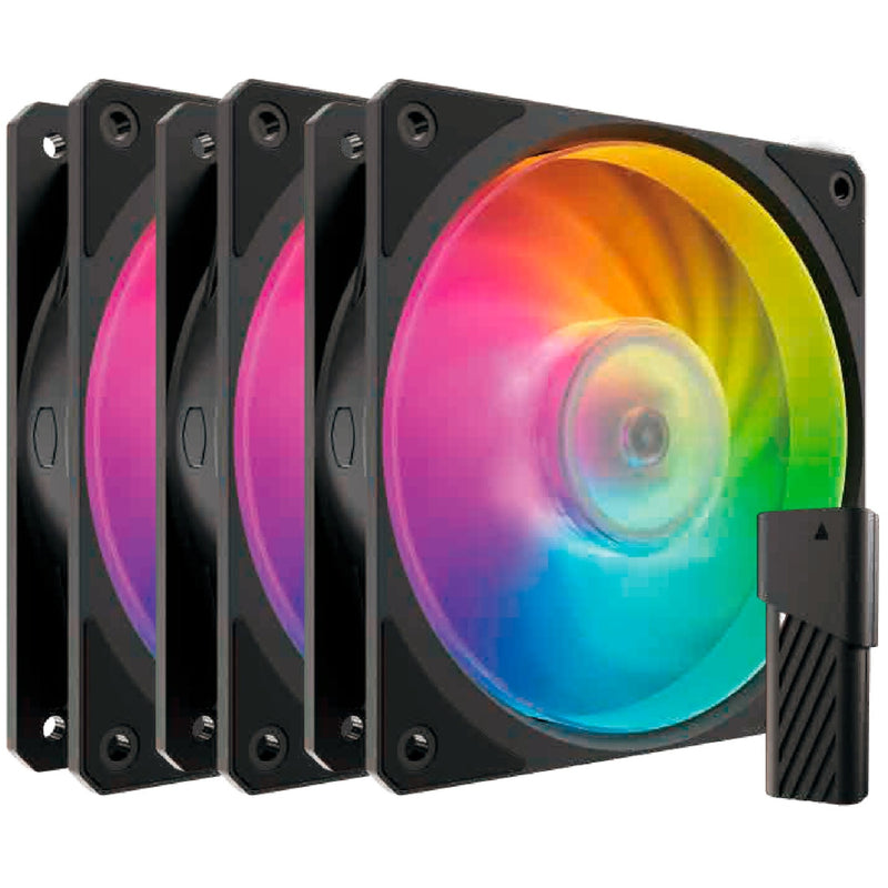 Load image into Gallery viewer, Cooler master mobius 120p argb 120x120x25 case fans (zwart, 3 stuks, 120 x 120 x 25 mm, pwm)
