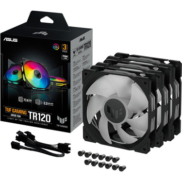 Asus tuf gaming tr120 argb case fans (zwart, 3 stuks, 120 x 120 x 25 mm)