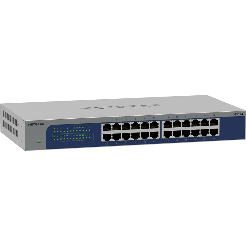 Load image into Gallery viewer, Netgear gs524 24-poorts gigabit ethernet unmanaged switch (grijs blauw)
