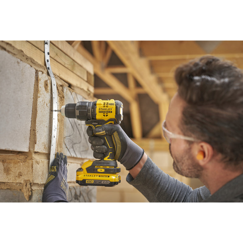 Load image into Gallery viewer, Stanley fatmax v20 18v schroefklopboormachine klopboorschroevendraaier (zwart geel, accu en oplader niet inbegrepen)
