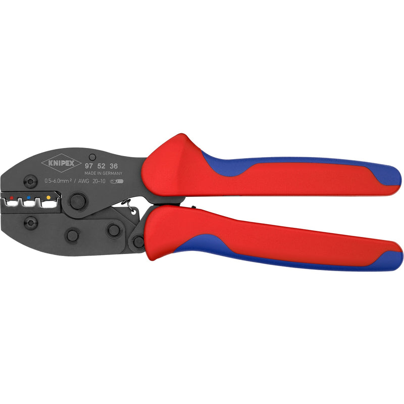 Load image into Gallery viewer, Knipex preciforce 97 52 36 sb krimptang (rood blauw, strippen, krimpen 0.5 - 6.0mm²)
