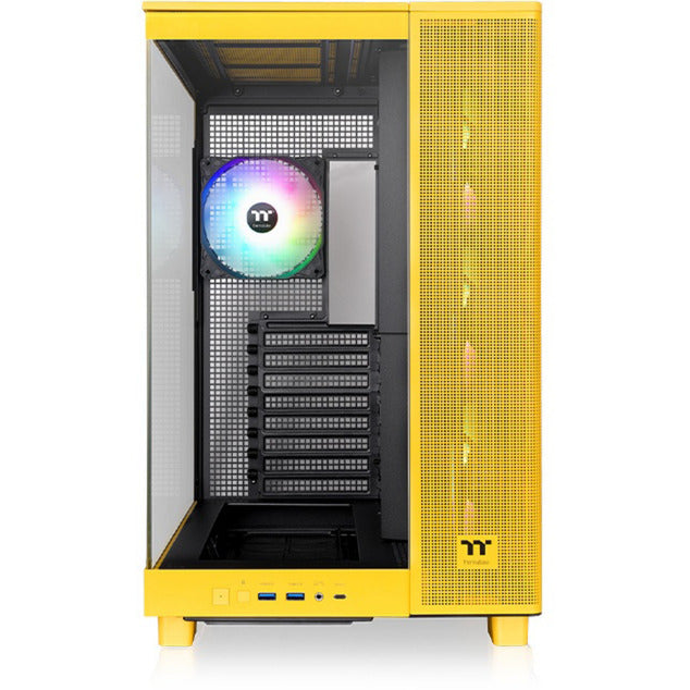 Load image into Gallery viewer, Thermaltake view 380 xl tg argb bumblebee midi tower behuizing (donkergeel | 2x usb-a | 1x usb-c | rgb | window)
