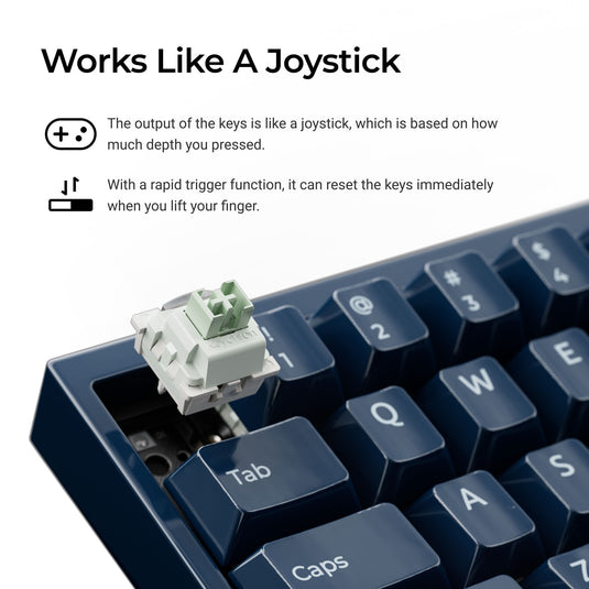 Keychron q16 he 8k magnetic switch keyboard (blauw, us lay-out (qwerty), ultra-fast lime, 65%, rgb, hot swap, 8k)