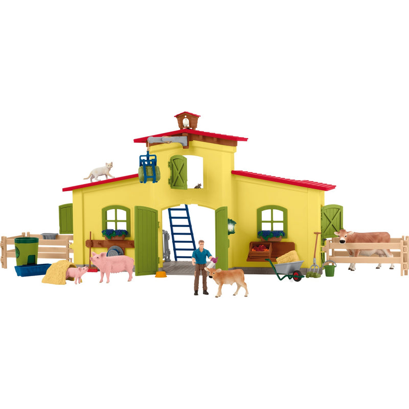 Load image into Gallery viewer, Schleich farm world - grote stal, geel speelfiguur
