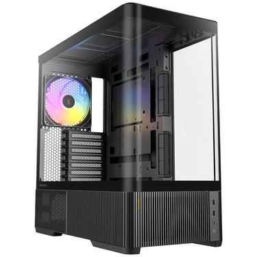 Antec c6 curve argb midi tower behuizing (zwart | 2x usb-a | 1x usb-c | tempered glass)