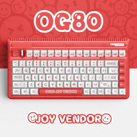Iqunix og80 joy vendor wireless mechanical keyboard (grijs, us lay-out (qwerty), cherry mx brown, 80% (tkl), rgb leds, hot-swappable, pbt, 2.4ghz | bluetooth 5.1 | usb-c)