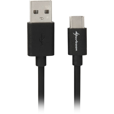 Sharkoon usb-a 2.0 - usb-c kabel (zwart, 1 meter)