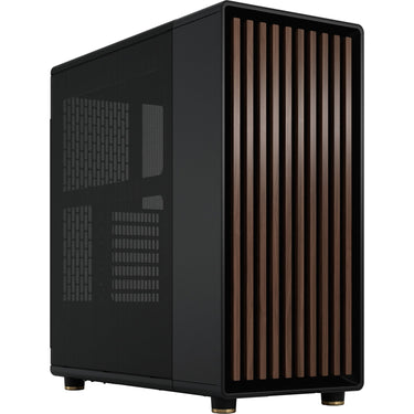 Fractal design north midi tower behuizing (zwart houtkleur | 2x usb-a | 1x usb-c)