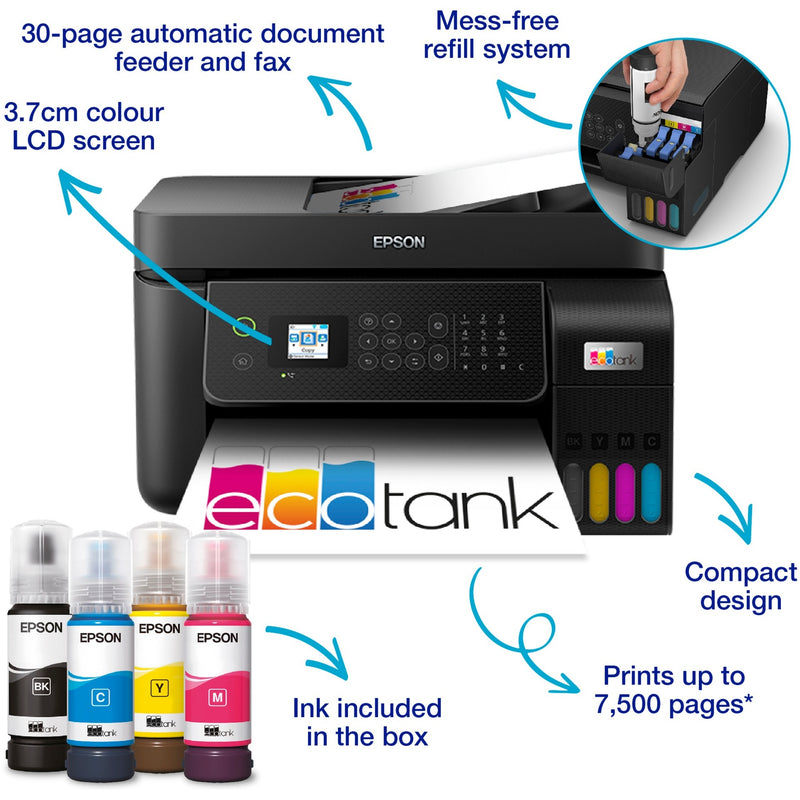 Load image into Gallery viewer, Epson ecotank et-4800 all-in-one inkjetprinter met faxfunctie (zwart)
