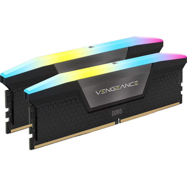 Corsair vengeance rgb 16 gb ddr5-5200 (2x 8 gb) werkgeheugen (zwart, cmh16gx5m2b5200c40, udimm, xmp 3.0)