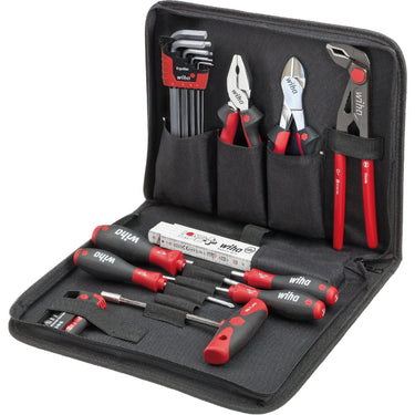 Wiha gereedschapset monteur gereedschapsset (zwart rood, 31-delig in gereedschapetui)