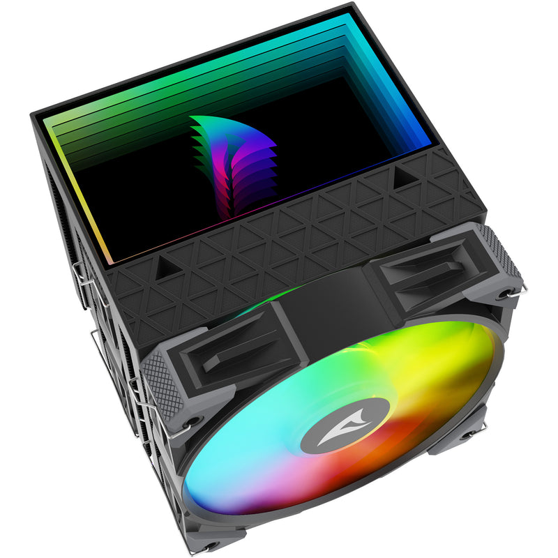 Load image into Gallery viewer, Sharkoon a60 rgb cpu-koeler (zwart, 4-pins pwm fan-connector)
