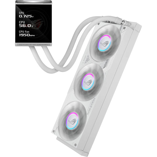 Asus rog strix lc iv 360 argb lcd waterkoeling (wit, 4-pin pwm)