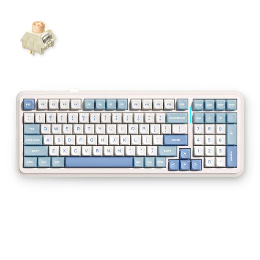 Mchose k99 v2 wireless mechanical blue, gaming toetsenbord (us lay-out)