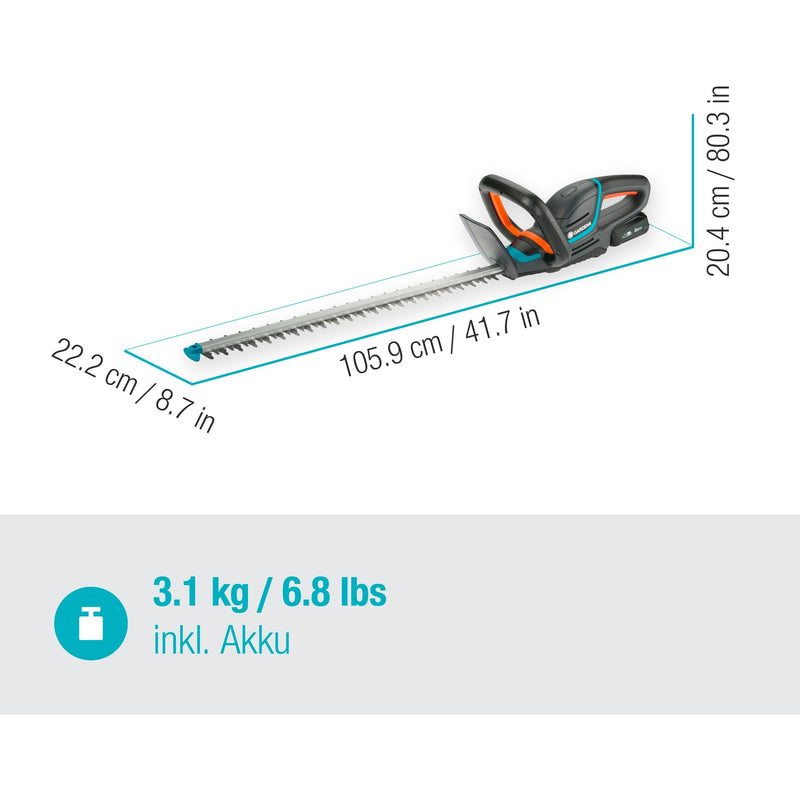 Load image into Gallery viewer, Gardena accu heggenschaar comfortcut 60 18v p4a set (grijs turquoise, 14731-20, accu inbegrepen)
