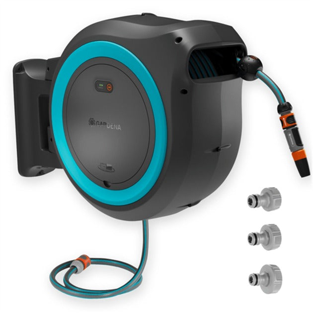 Load image into Gallery viewer, Gardena 35 m wand-slangenbox powerroll xl slanghaspel (grijs turquoise, 35 meter, accu en oplader niet inbegrepen, power for all alliance)
