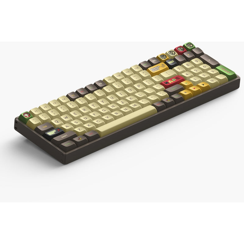 Load image into Gallery viewer, Iqunix f97 happy ape wireless mechanical keyboard, gaming toetsenbord (bruin geel, us lay-out, ttc holy panda, rgb leds, 96%, hot-swappable, pbt, 2.4ghz | bluetooth 5.1 | usb-c)
