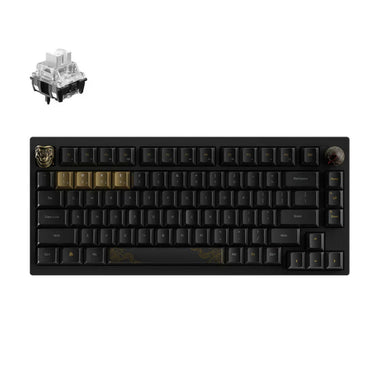 Keychron black myth wukong wireless mechanical keyboard deluxe edition (zwart, us lay-out (qwerty), ttc bluish white, 75%, rgb leds, non-shine-through pbt, hot swap, usb-c | 2.4 ghz | bluetooth 5.1)
