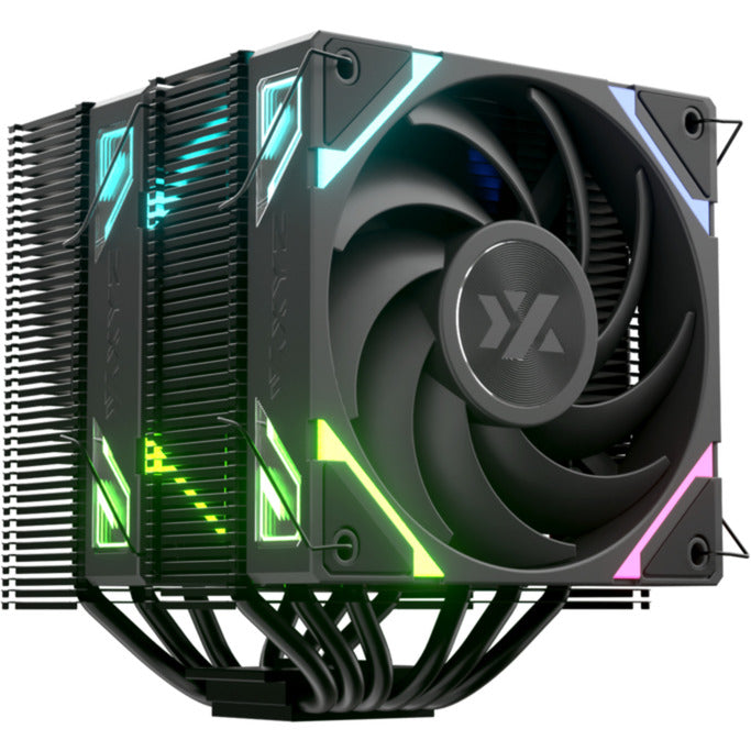 Afbeelding laden in galerijviewer, Xyz pc gear thermax 6 duo rgb cpu-koeler (zwart, argb, pwm)
