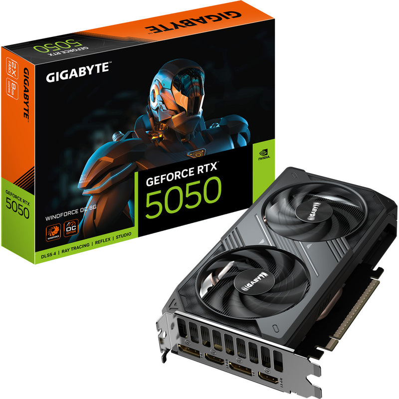 Load image into Gallery viewer, Gigabyte geforce rtx 5050 windforce oc 8g grafische kaart (2x displayport, 2x hdmi 2.1, dlss 4)
