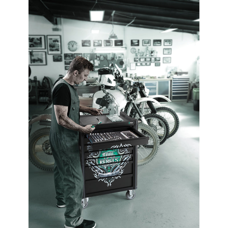 Load image into Gallery viewer, Wera 9700 tool rebel werkplaatswagen 1, 94-delig gereedschapswagen (zwart, incl. 4 schuimrubber inzetstukken met gereedschap)
