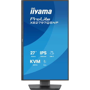 Iiyama prolite xb2797qsnp-b1 27 monitor (zwart, hdmi, displayport, 2x usb-a, 2x usb-c, rj-45)
