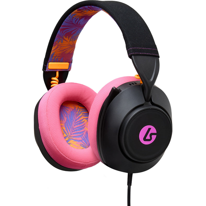 Load image into Gallery viewer, Powera lucidsound ls10 bedrade gamingheadset - middernachtelijke branding over-ear gaming headset (zwart roze, playstation 5, playstation 4, xbox series x|s, xbox one, pc, mobiel)
