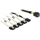 Delock interne minisas-hd sff-8643 naar 4x 7-pin sata adapterkabel (zwart, 1 meter, met sideband)