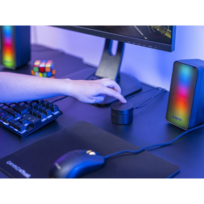 Load image into Gallery viewer, Trust gxt 611 wezz illuminated 2.0 rgb speaker set pc-luidspreker (zwart, rgb leds)
