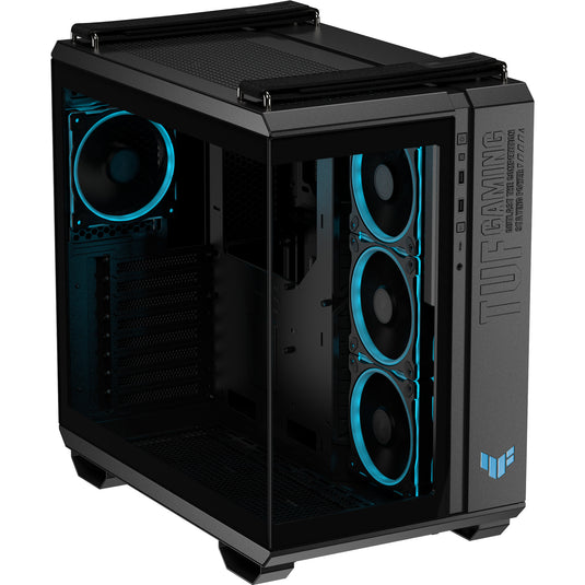 Asus tuf gaming gt502 horizon argb midi tower behuizing (zwart | 3x usb-a | 1x usb-c | tempered glass)