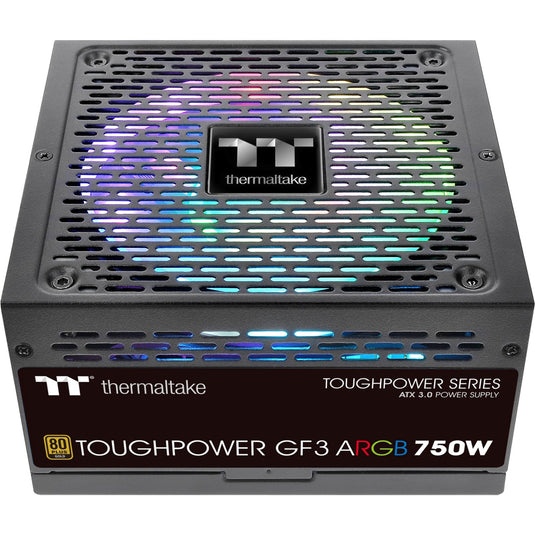 Thermaltake toughpower gf3 argb gen 5 eu modulaire 750 watt voeding (zwart, 4x pcie)