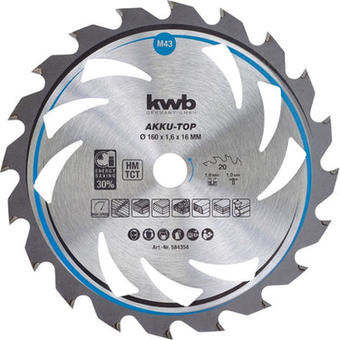 Kwb dun zagend cirkelzaagblad, met hardmetaal versterkt 160mm