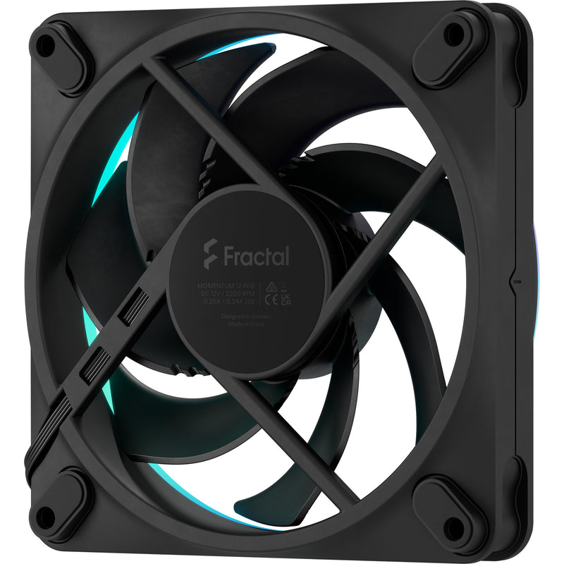 Afbeelding laden in galerijviewer, Fractal design momentum 12 rgb case fan (zwart, 120 x 120 x 25 mm, pwm)
