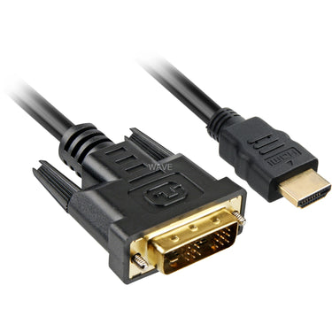 Sharkoon hdmi > dvi-d adapter (zwart, 5 meter, single-link)