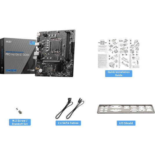 Msi pro h610m-e ddr4 socket 1700 moederbord (zwart, gb-lan, sound, µatx)