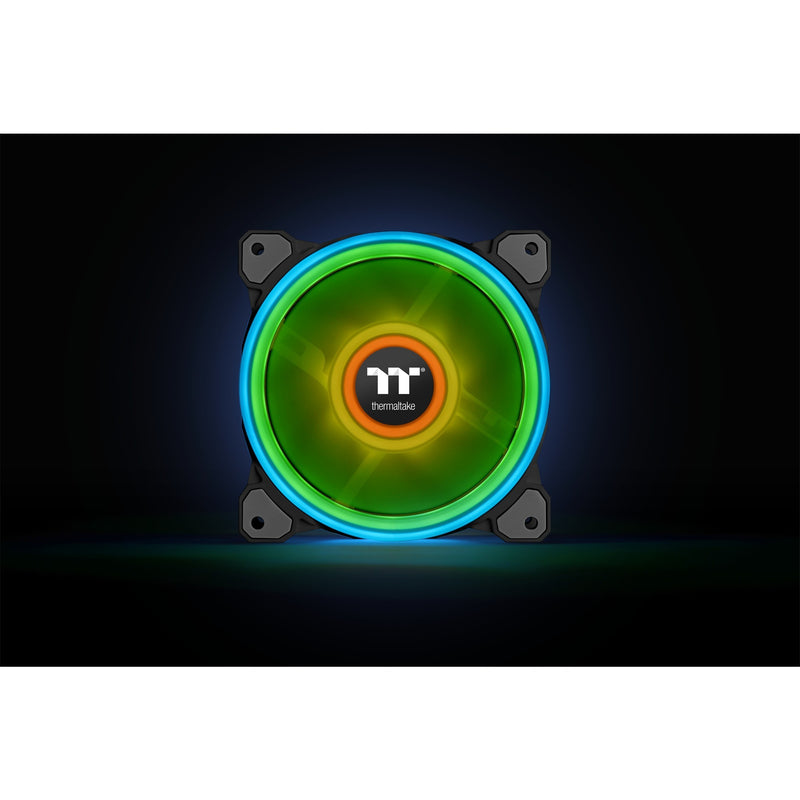 Load image into Gallery viewer, Thermaltake riing quad 14 rgb radiator fan tt premium edition single fan pack case fan (zwart, 140 x 140 x 25 mm)
