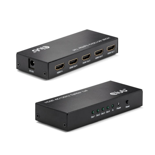 Club 3d hdmi splitter 1x > 4x hdmi 4k 120hz (zwart)
