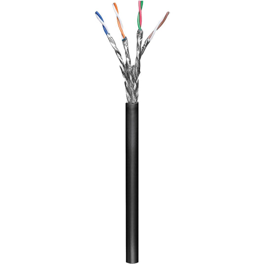 Goobay patchkabel cat.6 s ftp, outdoor (zwart, 100 meter)