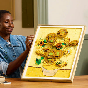 Lego art vincent van gogh – zonnebloemen bouwpakket voor volwassenen en wanddecoratie 31215