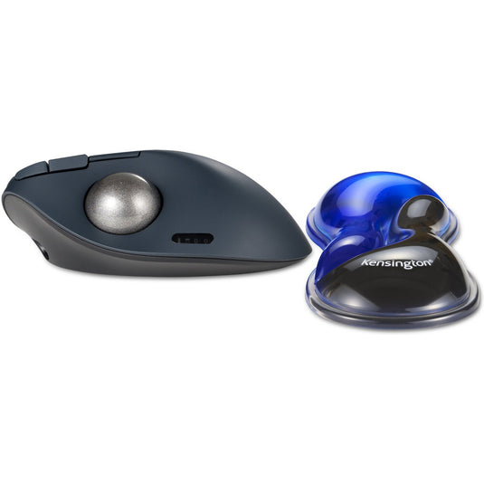 Kensington slim duo gel mouse trackball wrist rest polssteun (blauw zwart)