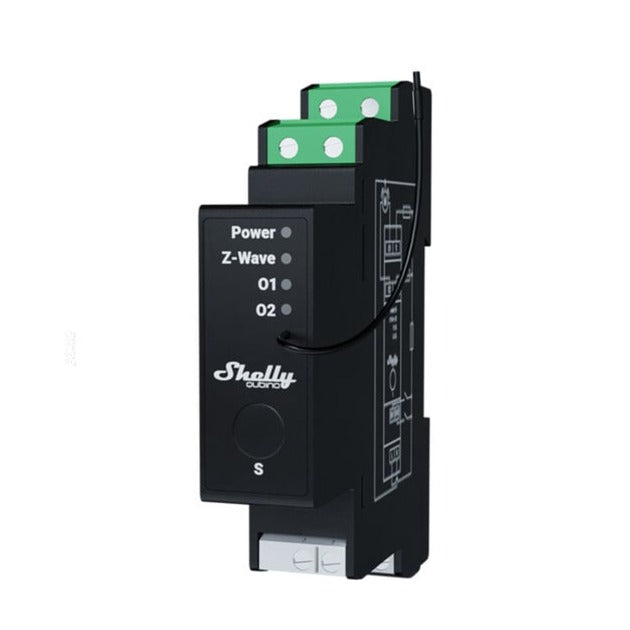Load image into Gallery viewer, Shelly wave pro shutter schakelaar (zwart, z-wave s800)
