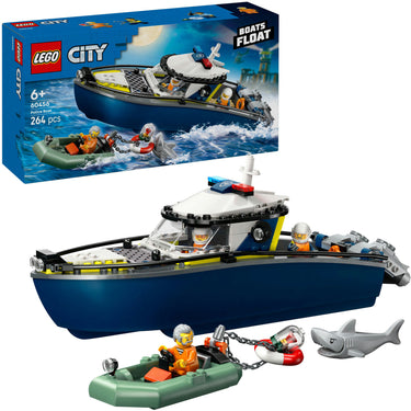 Lego ® city achtervolging met politieboot, drijft echt - 60456