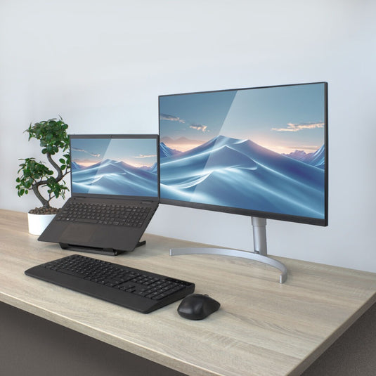 Act connectivity laptopstandaard, inklapbaar, hoogte verstelbaar in 5 standen (zwart)