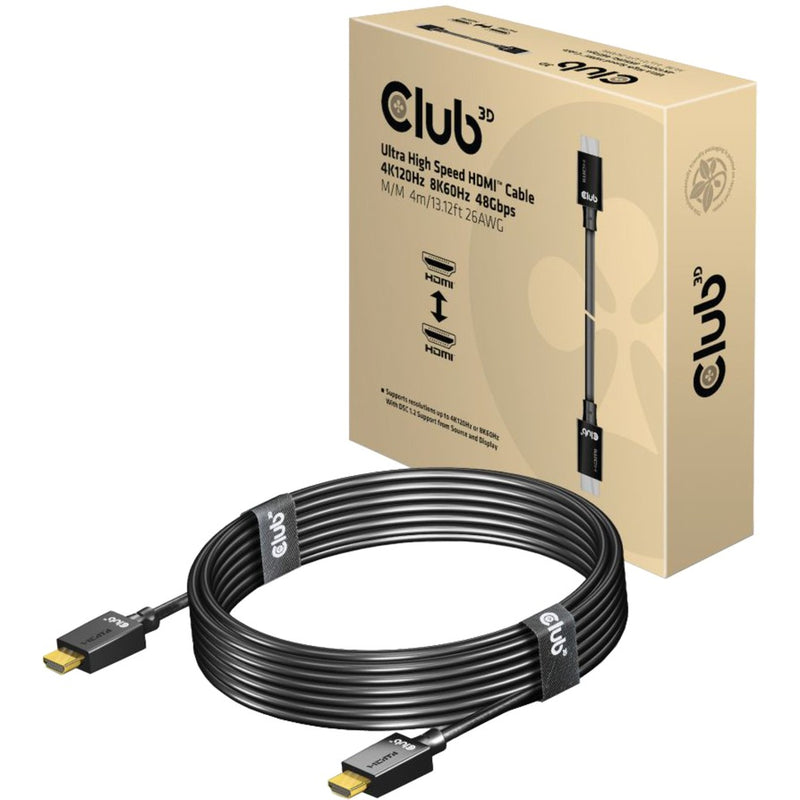 Load image into Gallery viewer, Club 3d gecertificeerde ultra high speed hdmi 2.1 kabel (zwart, 4 meter, 8k)
